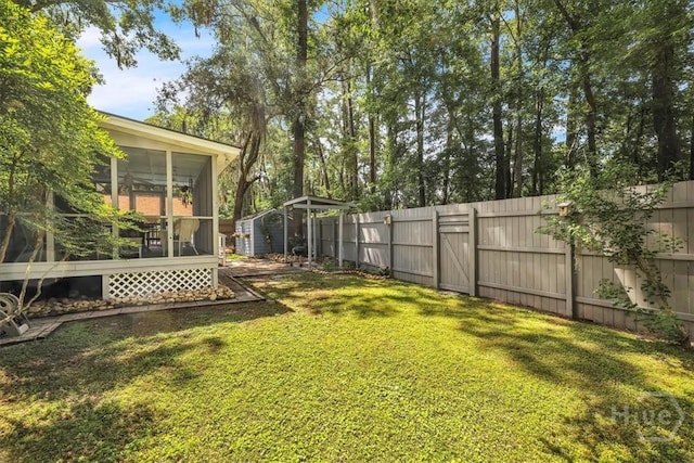 13 Bryan Wood Cir, Savannah, GA 31410 - fenced backyard with a sunroom