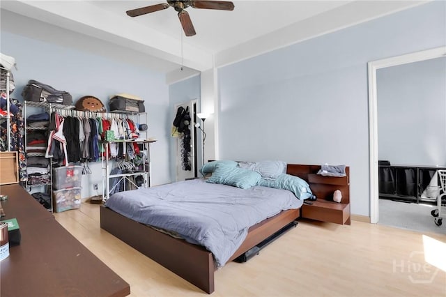 106 W Gwinnett St Unit 4D, Savannah, GA 31401 - bedroom featuring wood finished floors and a ceiling fan
