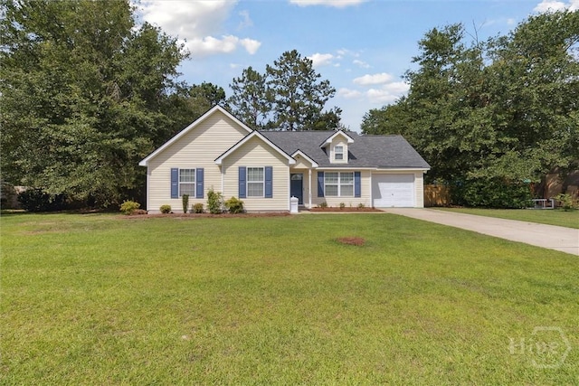 281 Barrister Cir, Guyton, GA 31312 - view of front of home with concrete driveway, a front yard, and a garage