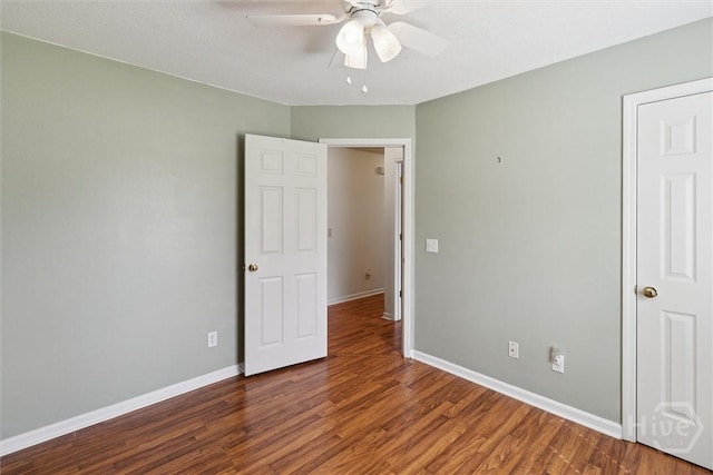 281 Barrister Cir, Guyton, GA 31312 - unfurnished bedroom with wood finished floors and ceiling fan