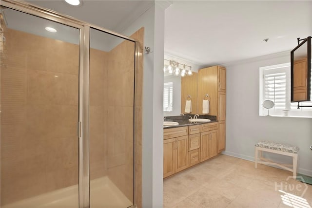 700 Wilmington Island Rd Unit T3, Savannah, GA 31410 - full bathroom featuring healthy amount of natural light, a stall shower, and double vanity