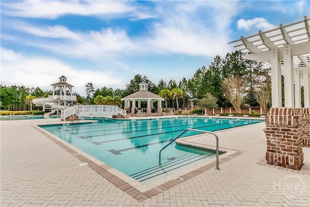 9 Appletree Close Close, Pooler, GA 31322 - community pool with a gazebo, a patio, and a water slide