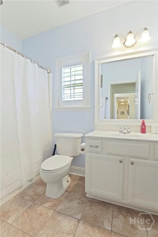 72 Roswell Trl, Richmond Hill, GA 31324 - full bathroom featuring vanity, tile patterned flooring, and a shower with shower curtain