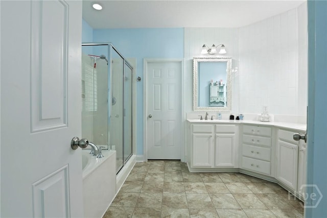 72 Roswell Trl, Richmond Hill, GA 31324 - full bath with a stall shower, a bath, and vanity