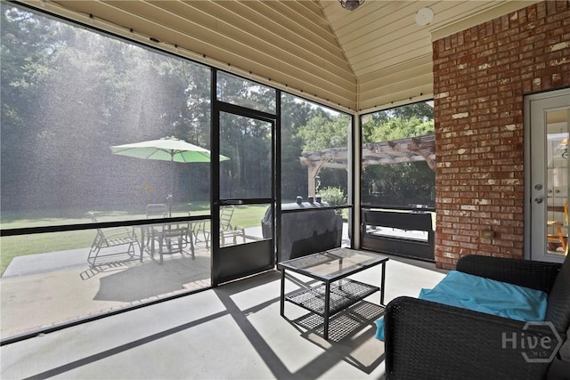 72 Roswell Trl, Richmond Hill, GA 31324 - sunroom / solarium featuring outdoor lounge area