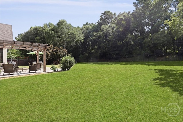 72 Roswell Trl, Richmond Hill, GA 31324 - view of yard featuring a pergola and a patio area