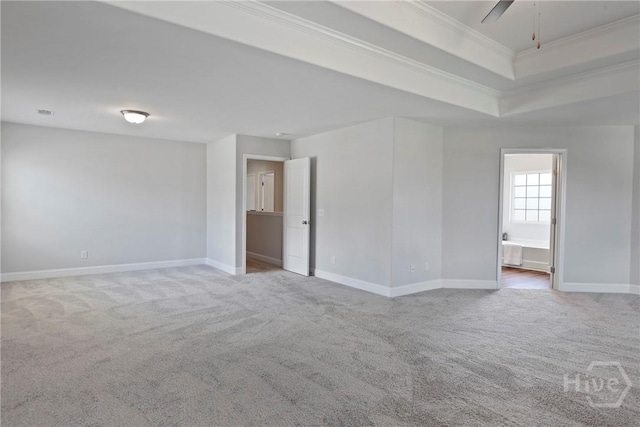 131 Guana Ln, Bloomingdale, GA 31302 - carpeted empty room featuring ornamental molding, a raised ceiling, and ceiling fan