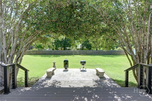 1333 La Vista Cir, Pooler, GA 31322 - wooden deck with a fenced backyard