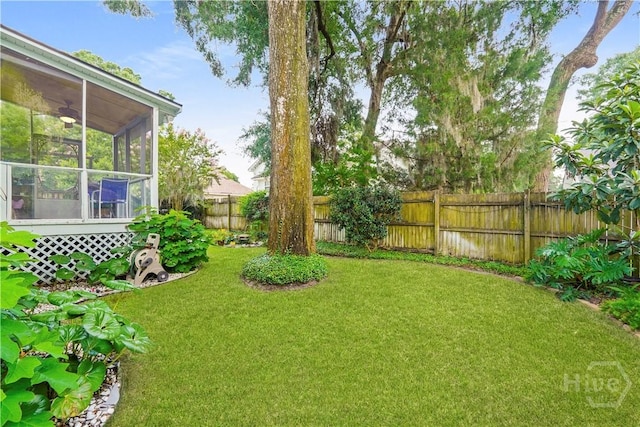 505 Pointe N Dr, Savannah, GA 31410 - fenced backyard with a sunroom