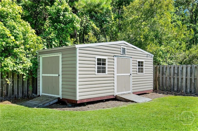 97 Misty Dr, Richmond Hill, GA 31324 - view of shed featuring a fenced backyard
