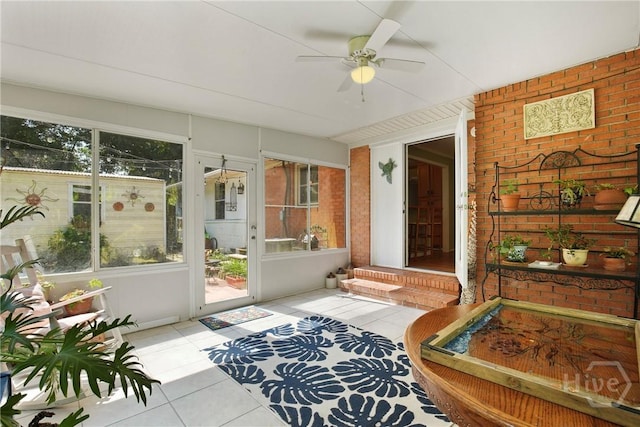 206 Devonshire Rd, Savannah, GA 31410 - sunroom / solarium featuring a ceiling fan