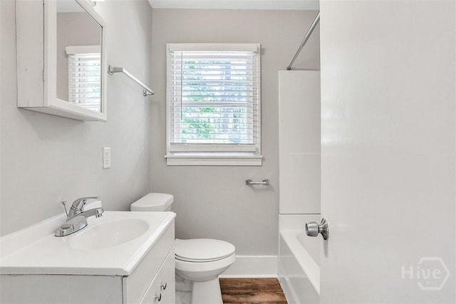 5513 Betty Dr, Savannah, GA 31406 - bathroom with vanity, tub / shower combination, and wood finished floors