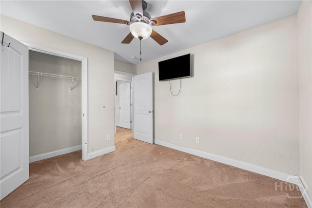 57 Fiore Dr, Savannah, GA 31419 - unfurnished bedroom featuring carpet flooring, a closet, and ceiling fan