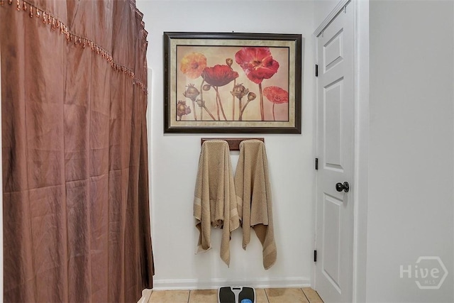 198 Jennifer Cir, Rincon, GA 31326 - bathroom featuring tile patterned floors and a shower with curtain