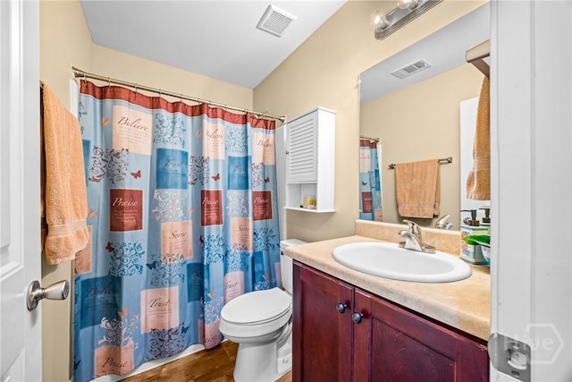 5 Winston Dr, Guyton, GA 31312 - bathroom featuring vanity, wood finished floors, and a shower with curtain