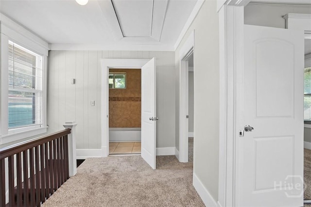 1104 E 40th St, Savannah, GA 31404 - hallway with attic access and carpet flooring