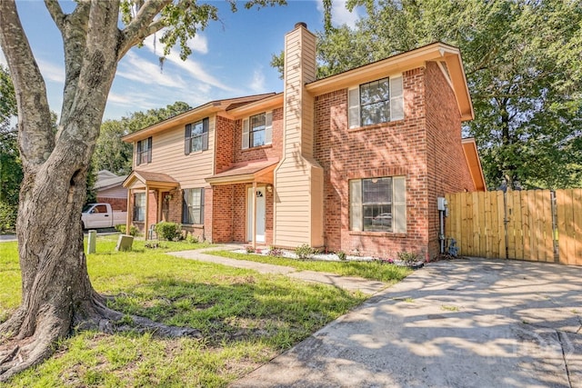117 Fox Chase Rd, Savannah, GA 31406 - view of front of house with brick siding, a chimney, and a gate