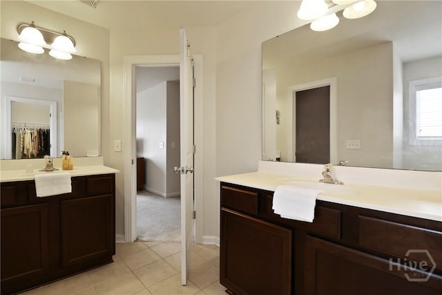 5 Olde Gate Ct, Pooler, GA 31322 - full bath with vanity, tile patterned floors, a chandelier, and a walk in closet