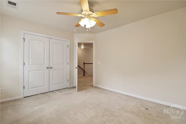 5 Olde Gate Ct, Pooler, GA 31322 - unfurnished bedroom featuring light carpet, a closet, and a ceiling fan