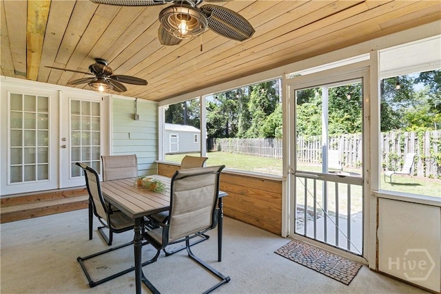 115 Coquena Cir E, Savannah, GA 31410 - sunroom / solarium with a ceiling fan and french doors