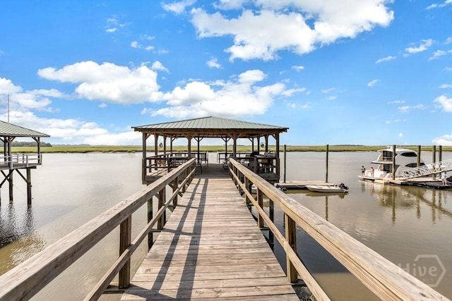 115 Coquena Cir E, Savannah, GA 31410 - dock featuring a gazebo and a water view