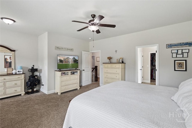 105 Summer Station Dr, Guyton, GA 31312 - bedroom featuring dark colored carpet and a ceiling fan