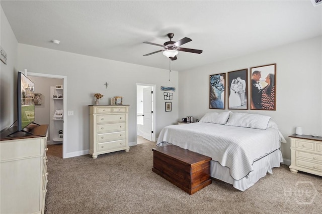 105 Summer Station Dr, Guyton, GA 31312 - bedroom featuring carpet floors, a walk in closet, ceiling fan, and ensuite bathroom