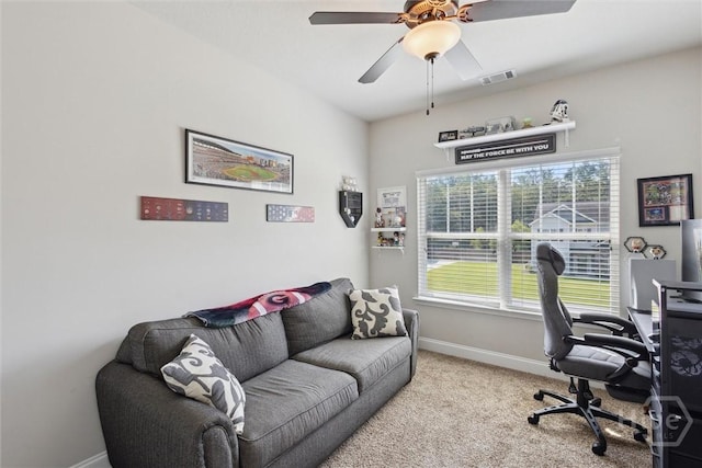 105 Summer Station Dr, Guyton, GA 31312 - office space featuring light colored carpet and ceiling fan