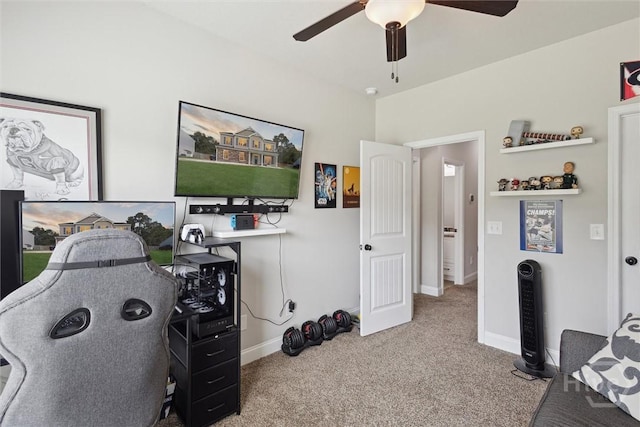 105 Summer Station Dr, Guyton, GA 31312 - carpeted office featuring a ceiling fan and baseboards