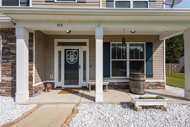 105 Summer Station Dr, Guyton, GA 31312 - entrance to property featuring stone siding and a porch