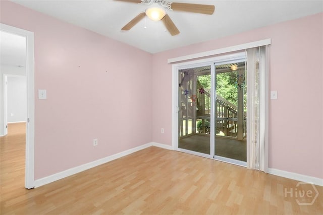 401 N Cromwell Rd Unit Q2, Savannah, GA 31410 - empty room with light wood-style flooring and a ceiling fan