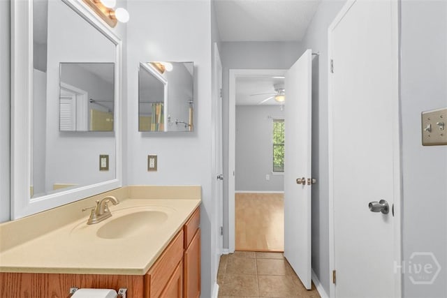 401 N Cromwell Rd Unit Q2, Savannah, GA 31410 - full bathroom with vanity, ceiling fan, and tile patterned flooring