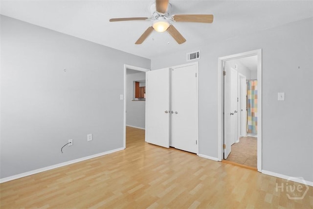 401 N Cromwell Rd Unit Q2, Savannah, GA 31410 - unfurnished bedroom featuring light wood finished floors and ceiling fan