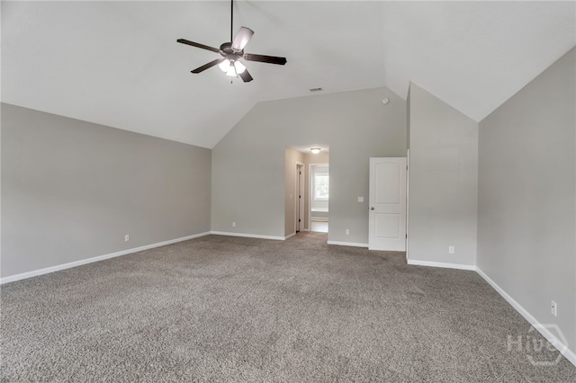 804 Barrington Dr, Hinesville, GA 31313 - bonus room featuring ceiling fan, lofted ceiling, and carpet flooring