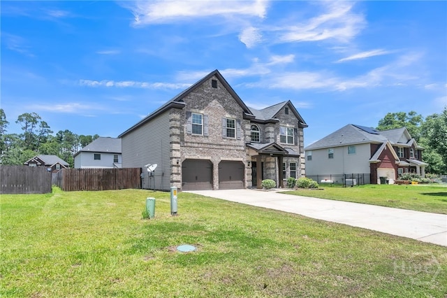 804 Barrington Dr, Hinesville, GA 31313 - view of front of home with a garage, stone siding, and concrete driveway