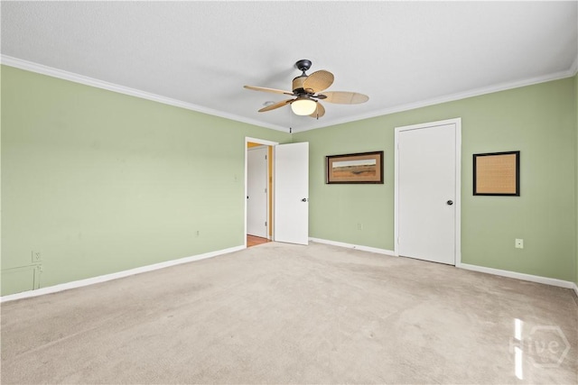 12502 Apache Ave Unit 18, Savannah, GA 31419 - unfurnished bedroom with ornamental molding, carpet floors, and ceiling fan