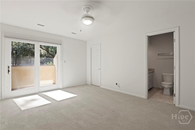 4 Tapestry Ln, Savannah, GA 31411 - unfurnished bedroom featuring light carpet, access to outside, and ensuite bathroom