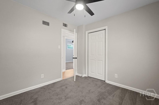13 Hughes Ave, Savannah, GA 31406 - unfurnished bedroom with carpet flooring, a closet, and ceiling fan