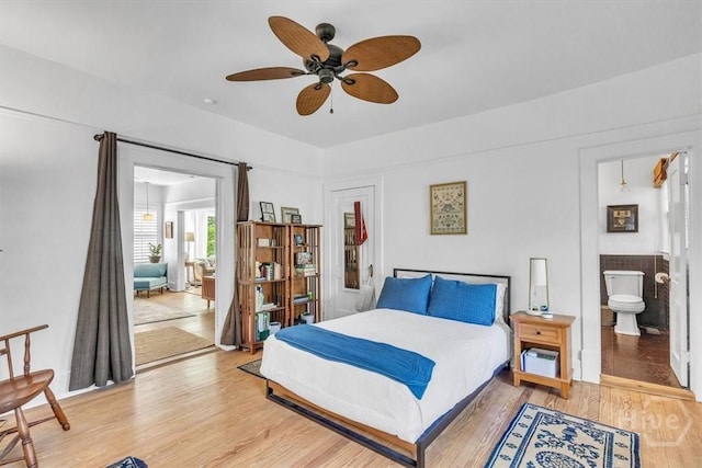 1226 E 50th St, Savannah, GA 31404 - bedroom featuring light wood-type flooring, ceiling fan, and ensuite bathroom