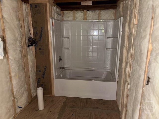156 Diamond Ln, Midway, GA 31320 - full bath with tub / shower combination and wood finished floors
