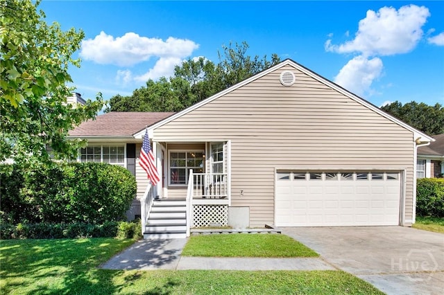 106 Dry Dock Ct, Savannah, GA 31410 - single story home featuring concrete driveway, a front lawn, an attached garage, and a porch