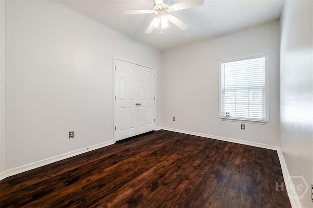 86 Fellwood Dr, Rincon, GA 31326 - unfurnished bedroom featuring dark wood-type flooring and a ceiling fan