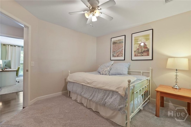 22 Carriage Way, Midway, GA 31320 - bedroom with carpet, ceiling fan, and an office area
