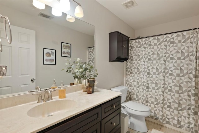 22 Carriage Way, Midway, GA 31320 - bathroom with vanity, tile patterned floors, and a shower with curtain