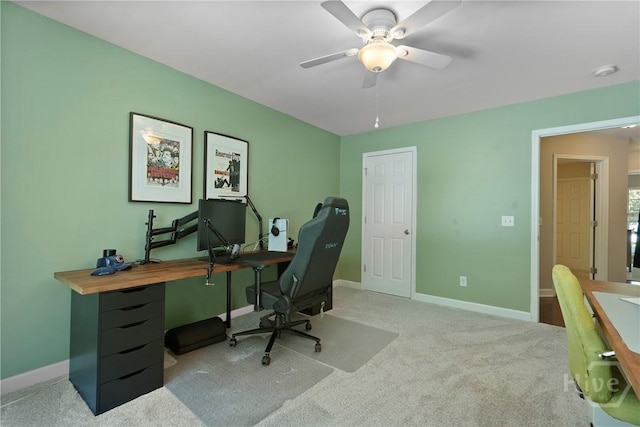 22 Carriage Way, Midway, GA 31320 - carpeted office featuring baseboards and a ceiling fan