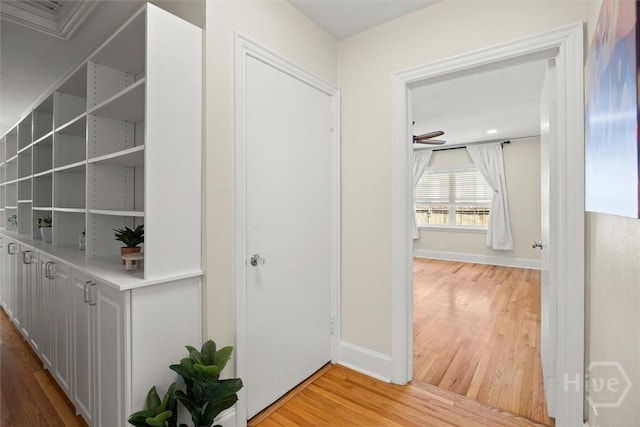 540 E 60th St, Savannah, GA 31405 - hallway featuring light wood-style flooring and baseboards