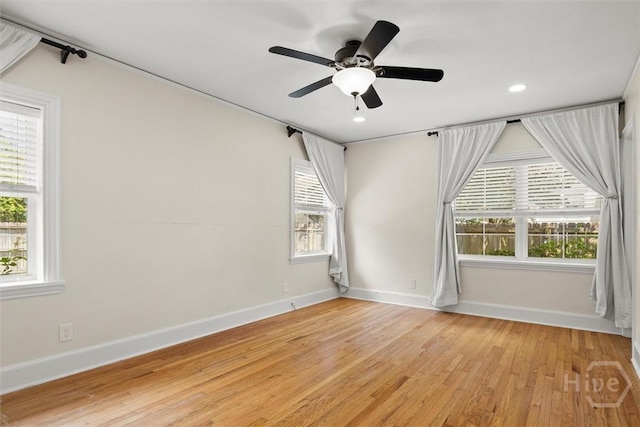 540 E 60th St, Savannah, GA 31405 - spare room featuring plenty of natural light, light wood finished floors, recessed lighting, and a ceiling fan