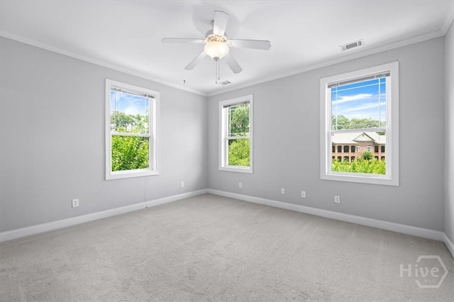 2604 River Oaks Dr Unit 2604, Richmond Hill, GA 31324 - carpeted spare room featuring crown molding and ceiling fan