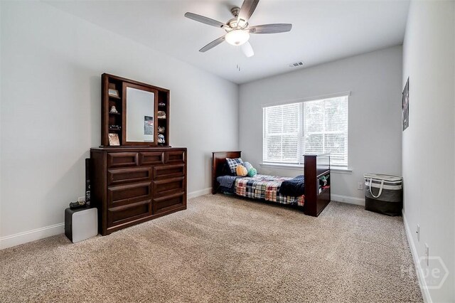 1652 Belle Island Rd, Richmond Hill, GA 31324 - carpeted bedroom featuring baseboards and ceiling fan