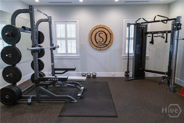 656 Blue Moon Xing, Pooler, GA 31322 - workout area featuring healthy amount of natural light and recessed lighting